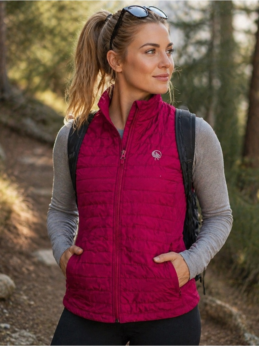 RLX Ralph Lauren Quilted Vest XL Pink Full Zip Performance